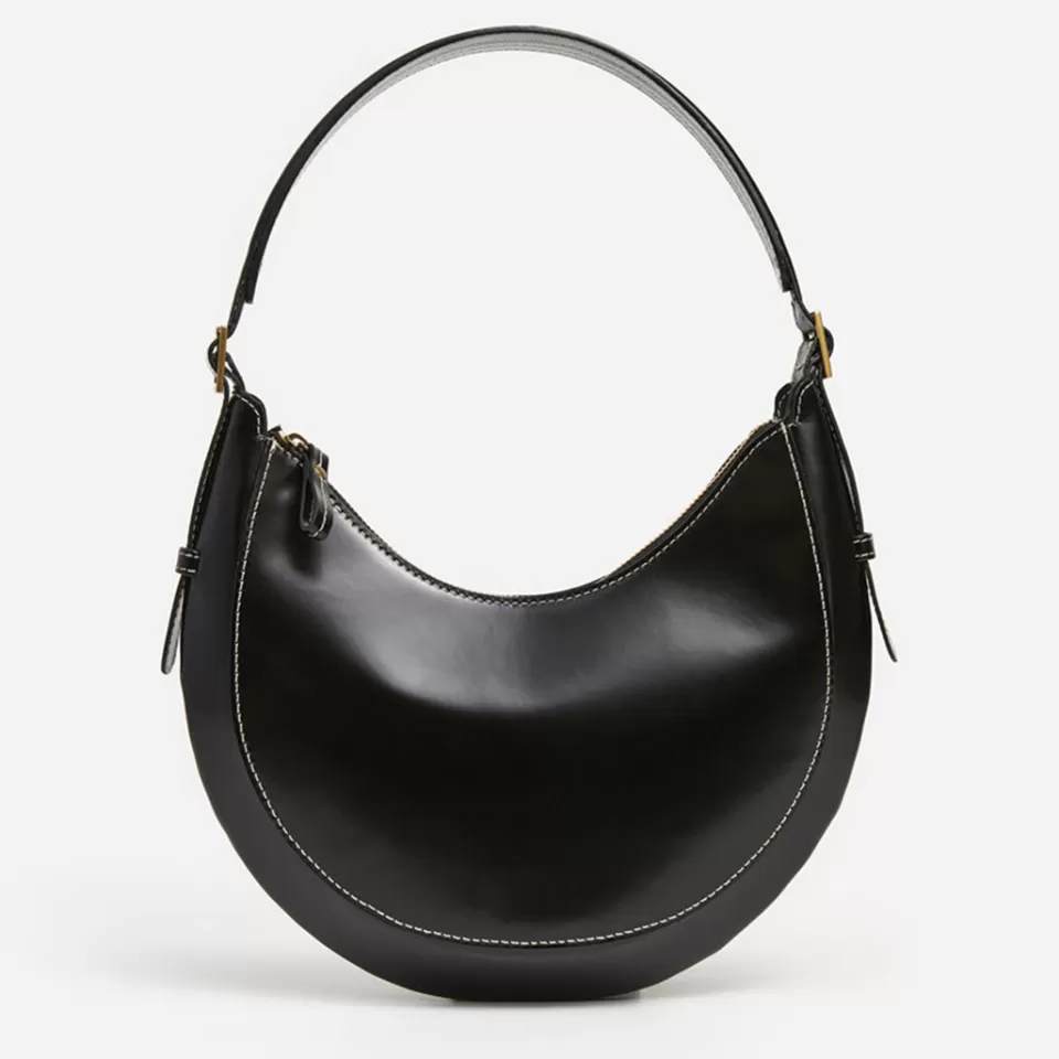 Borsa a Spalla Elegante con Motivo Lunare in Vera Pelle