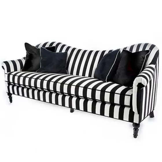 Divano Iconico Righe Nere in Ciniglia - Collezione Firmata MacKenzie Childs