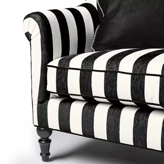Divano Iconico Righe Nere in Ciniglia - Collezione Firmata MacKenzie Childs