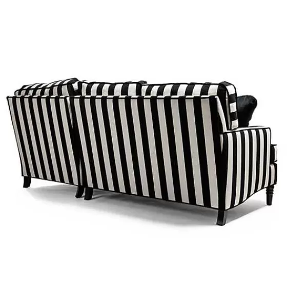 Divano Angolare Elegante 2 Posti con Chaise e Righe Nere - Design Iconico della Collezione Marquee by MacKenzie-Childs