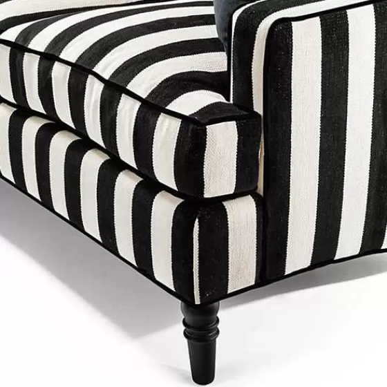 Divano Angolare Elegante 2 Posti con Chaise e Righe Nere - Design Iconico della Collezione Marquee by MacKenzie-Childs