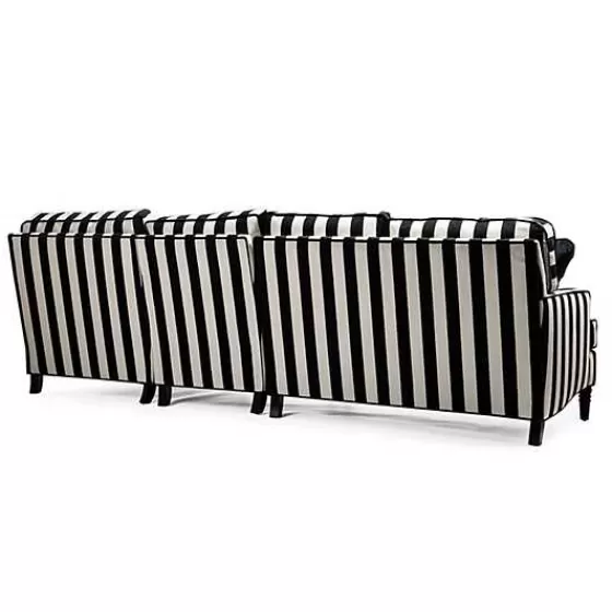 Divano Angolare Elegante 2 Posti con Chaise e Righe Nere - Design Iconico della Collezione Marquee by MacKenzie-Childs