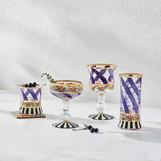 Bicchiere Coupe Lavanda Maypole - Design Elegante Stile Vittoriano - Collezione MacKenzie-Childs