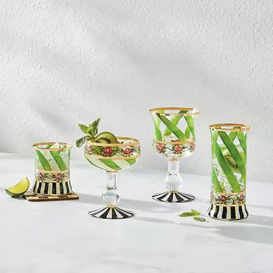 Vetrina promozionale Mackenzie-Childs - Calice decorativo primaverile con motivo a foglie e festoni