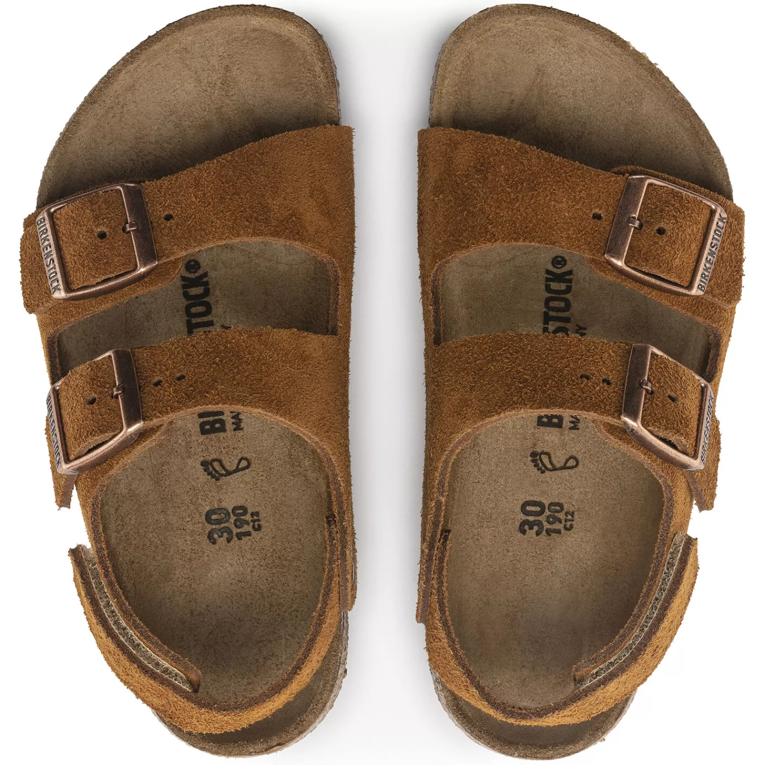 Birkenstock Milano: Sandali Con Cinturino Bambini in Pelle Scamosciata Morbida - Calzature Comode e Leggere per Estate, Taglie Junior con Supporto Plantare Anatomico