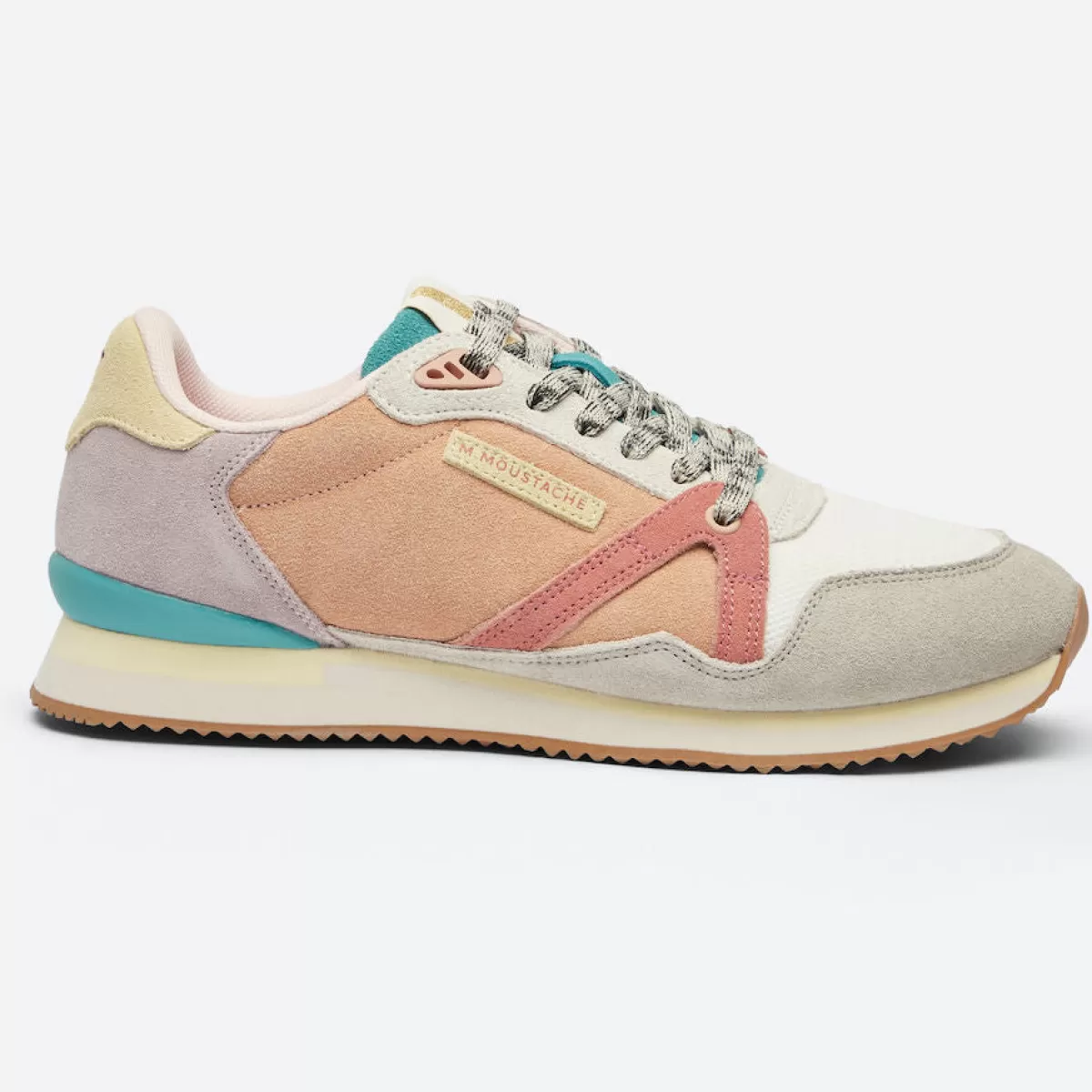 Scarpe Sportive Andre di Danefæ M.Moustache - Design Confortevole in Pelle Scamosciata e Mesh, Colori Grigio Antracite con Dettagli in Bianco e Blush - Sconto Speciale