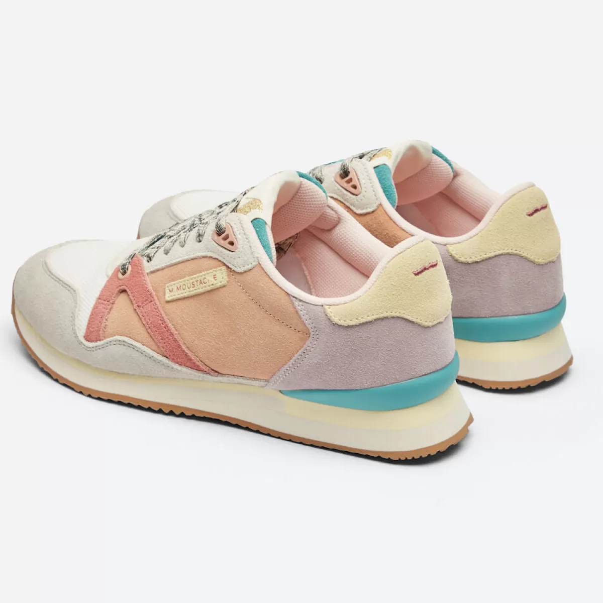 Scarpe Sportive Andre di Danefæ M.Moustache - Design Confortevole in Pelle Scamosciata e Mesh, Colori Grigio Antracite con Dettagli in Bianco e Blush - Sconto Speciale