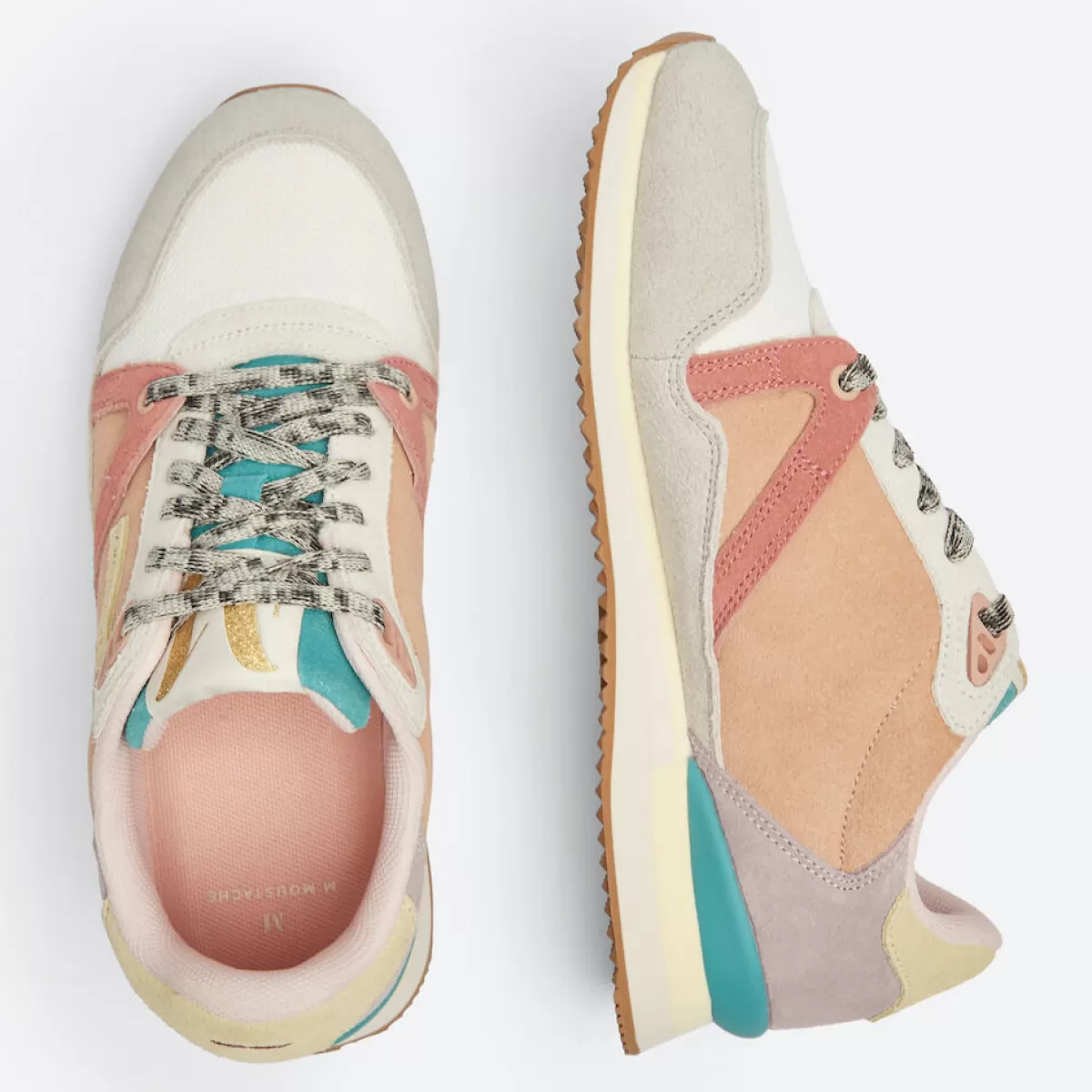 Scarpe Sportive Andre di Danefæ M.Moustache - Design Confortevole in Pelle Scamosciata e Mesh, Colori Grigio Antracite con Dettagli in Bianco e Blush - Sconto Speciale