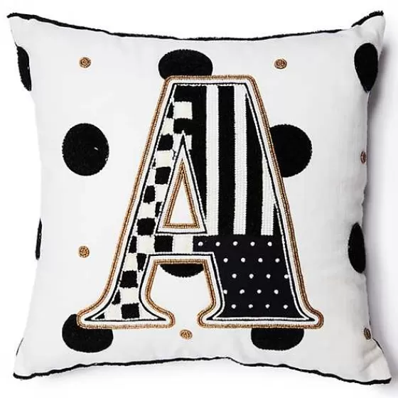 Cuscino decorativo con perline e monogramma personalizzato - Edizione speciale MacKenzie-Childs