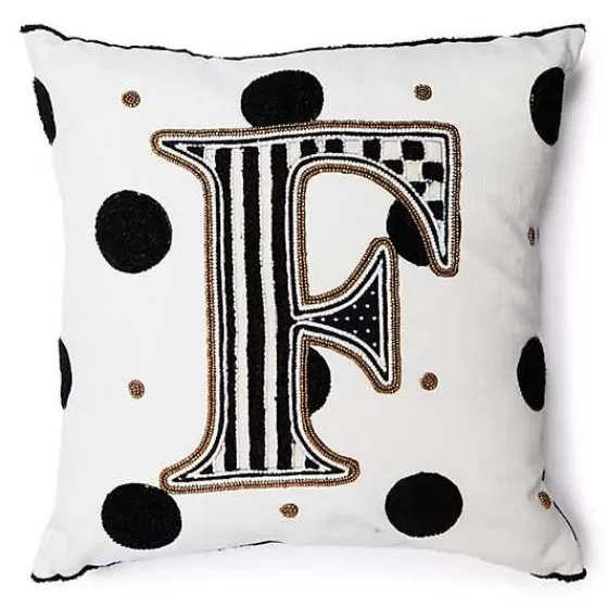 Cuscino decorativo MacKenzie-Childs con perline e iniziale F - Offerta imperdibile!