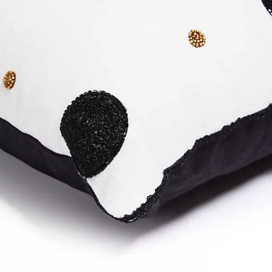 Cuscino Decorativo con Perline e Monogramma Personalizzato - Stile MacKenzie-Childs 

（：，，