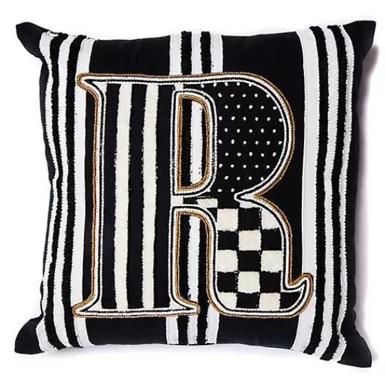 Cuscino Decorativo con Perline e Monogramma R - MacKenzie-Childs, Elegante e Confortevole