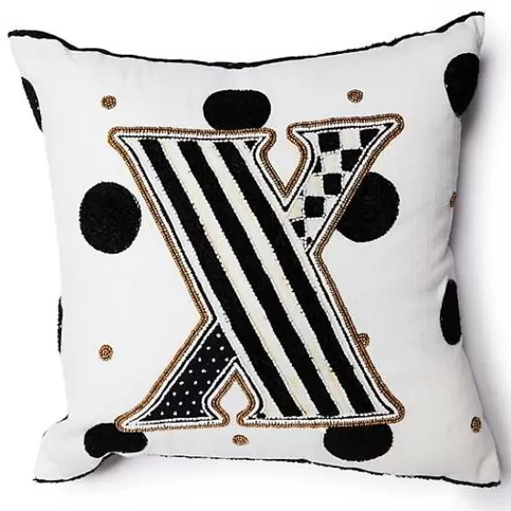 Cuscino Decorato con Perline Monogram X - Realizzato da MacKenzie-Childs a Prezzo Conveniente