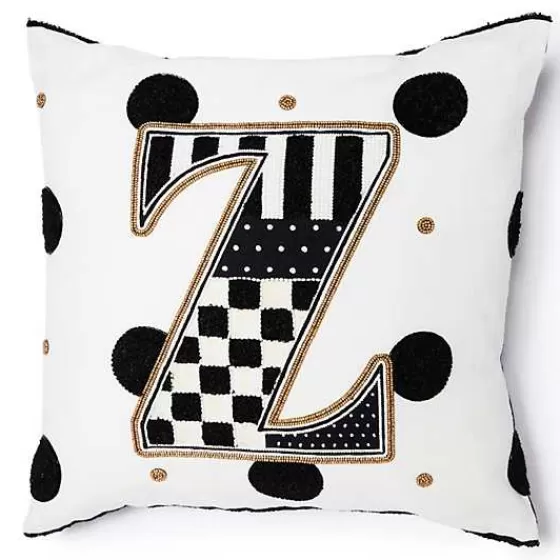 Cuscino decorato con perline - Iniziale Z in stile MacKenzie-Childs (Prezzo speciale)