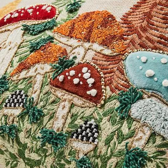 Cuscino lombare con decori a funghi stile country - Edizione speciale MacKenzie-Childs
