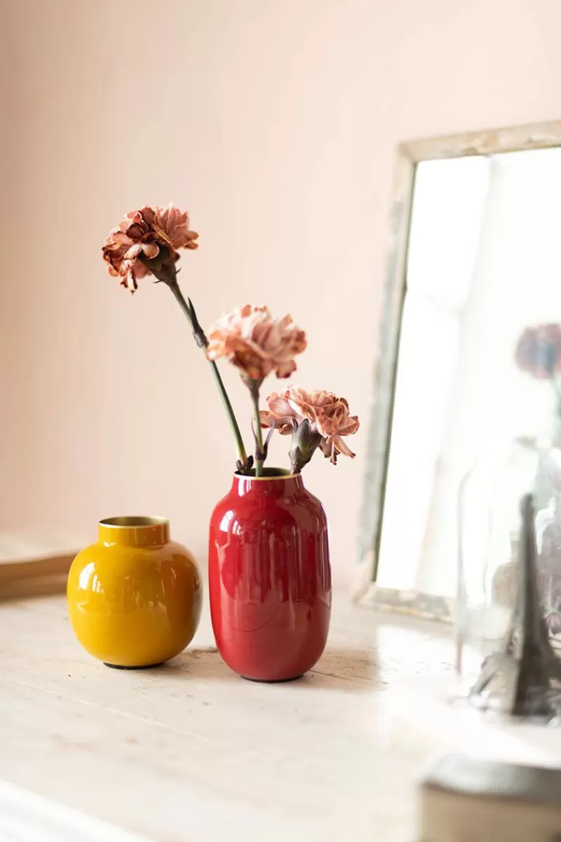 Vaso Ovale Mini Rosso di Pip Studio - Design Moderno per Interni, Altezza 14 cm
