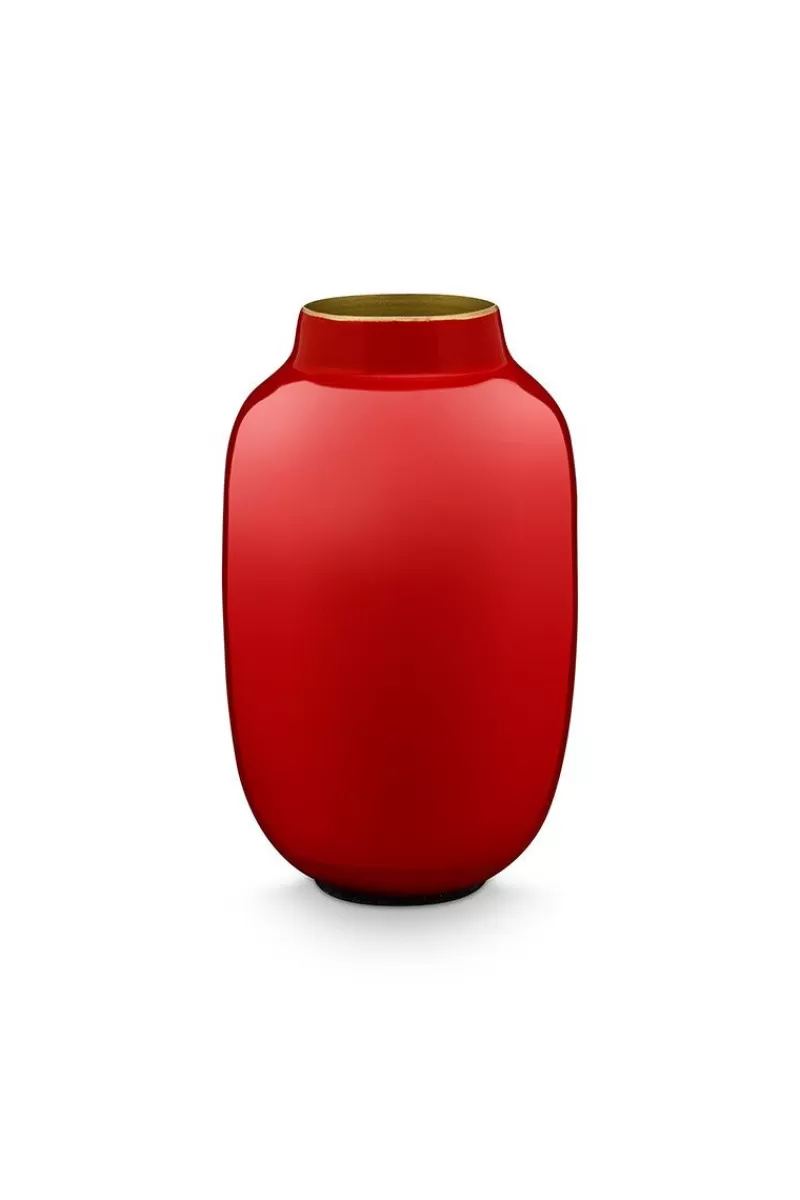 Vaso Ovale Mini Rosso di Pip Studio - Design Moderno per Interni, Altezza 14 cm