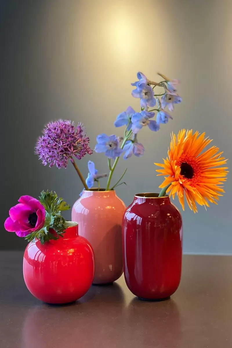 Vaso Ovale Mini Rosso di Pip Studio - Design Moderno per Interni, Altezza 14 cm