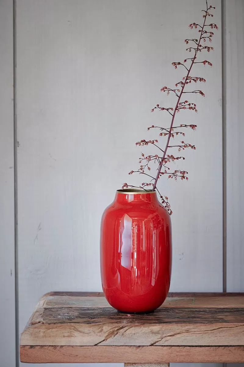 Vaso Ovale Mini Rosso di Pip Studio - Design Moderno per Interni, Altezza 14 cm