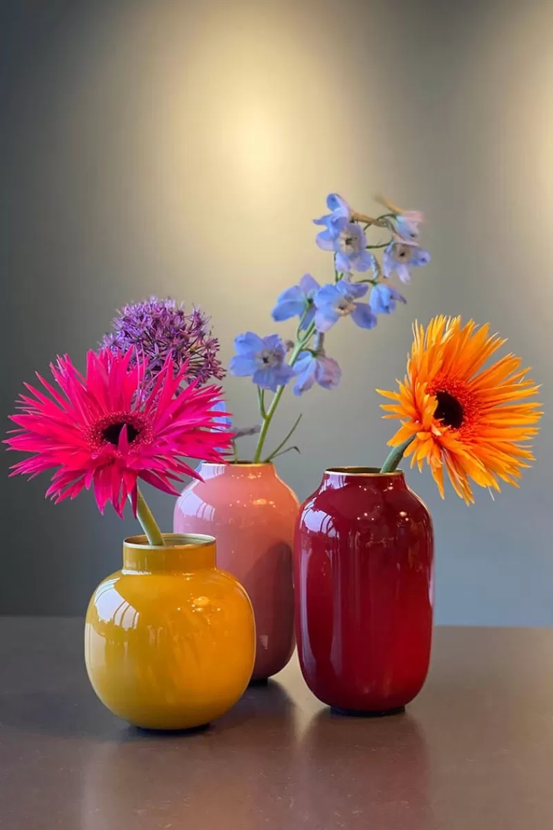 Vaso Ovale Mini Rosso di Pip Studio - Design Moderno per Interni, Altezza 14 cm