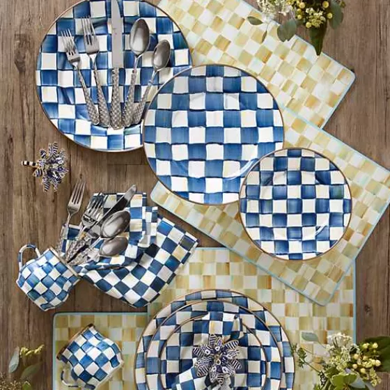 Eleganti Sottopiatti in Pergamena a Quadri, Fondo in Sughero – Confezione da 4 Pezzi, Collezione MacKenzie-Childs in Offerta Speciale