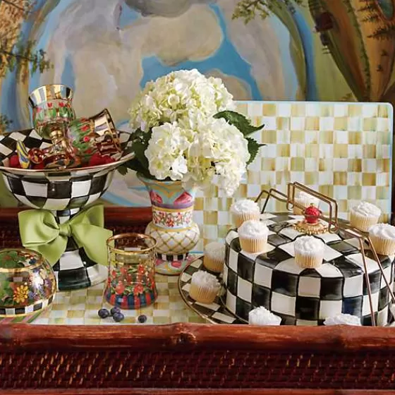 Eleganti Sottopiatti in Pergamena a Quadri, Fondo in Sughero – Confezione da 4 Pezzi, Collezione MacKenzie-Childs in Offerta Speciale