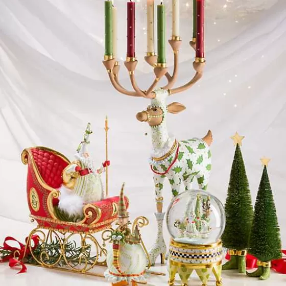 Globo di Neve Incantato con Babbo Natale in Corsa - Collezione Festiva MacKenzie-Childs by Patience Brewster

：，