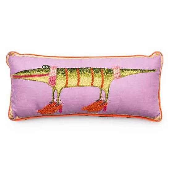 Promozione MacKenzie-Childs: Cuscino lombare Gloria con motivo coccodrillo - Design esclusivo di Patience Brewster
