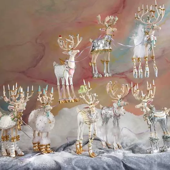 Scultura Originale di Renna Moonbeam Blitzen - Collezione MacKenzie-Childs by Patience Brewster, Decorazione Natalizia con Stile Vintage - Prezzo Conveniente