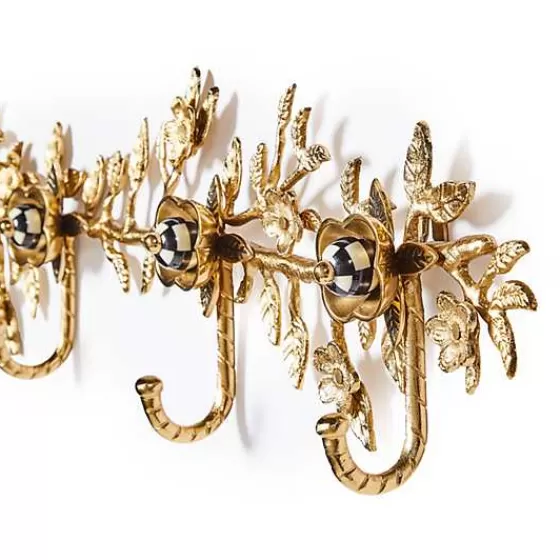 Gancio decorativo da parete grande in oro - Design floreale MacKenzie-Childs