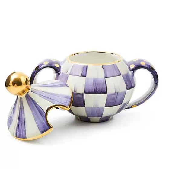 Offerta MacKenzie-Childs: Zuccheriera Elegante in Ceramica con Quadretti e Coperchio - Tocco Classico per la Tavola