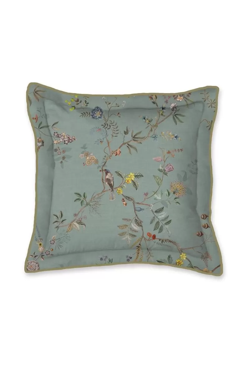 Pip Studio - Cuscino Decorativo Quadrato Stagionale, Design Autunno in Tinta Azzurro Chiaro
