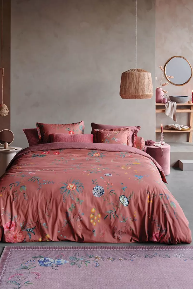 Pip Studio Cuscino Decorativo Quadrato con Motivo Floreale Rosa Elegante - Offerta Limitata
