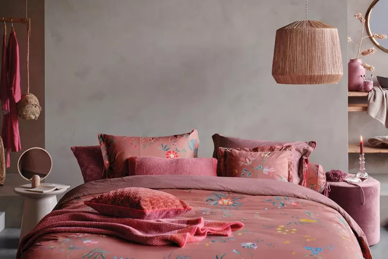 Pip Studio Cuscino Decorativo Quadrato con Motivo Floreale Rosa Elegante - Offerta Limitata