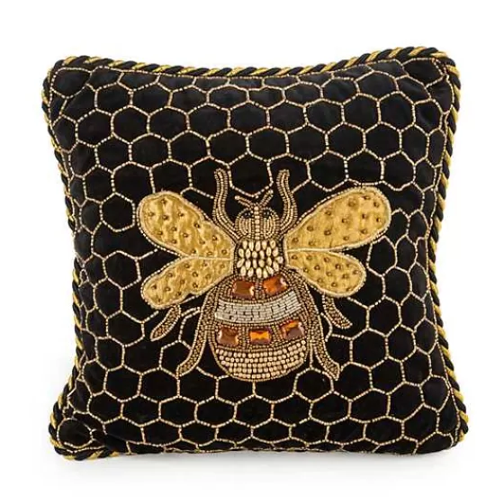Cuscino Decorativo Regina delle Api - Stile Elegante Nero con Motivo Geometrico, Firmato MacKenzie-Childs (Offerta Limitata)
