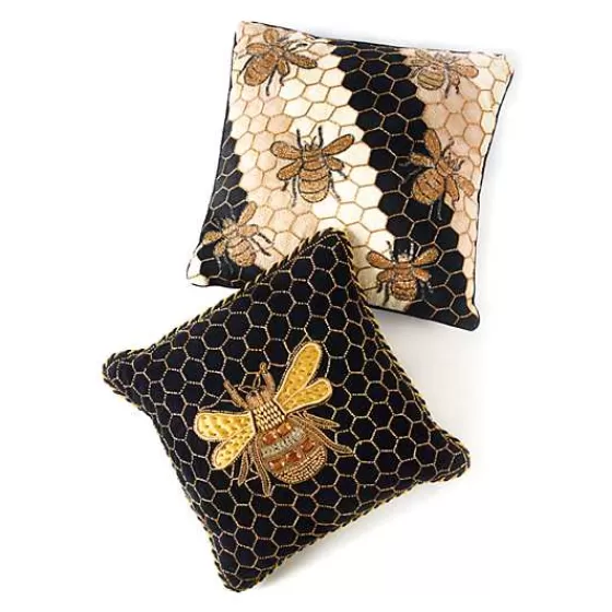 Cuscino Decorativo Regina delle Api - Stile Elegante Nero con Motivo Geometrico, Firmato MacKenzie-Childs (Offerta Limitata)