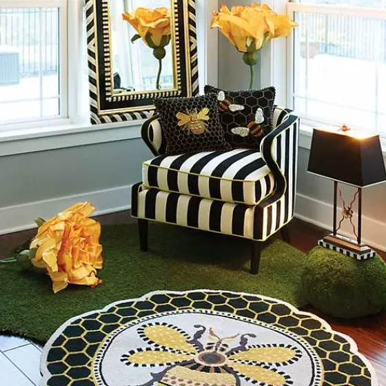 Cuscino Decorativo Regina delle Api - Stile Elegante Nero con Motivo Geometrico, Firmato MacKenzie-Childs (Offerta Limitata)
