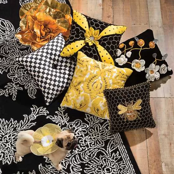 Cuscino Decorativo Regina delle Api - Stile Elegante Nero con Motivo Geometrico, Firmato MacKenzie-Childs (Offerta Limitata)