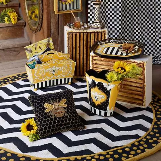 Cuscino Decorativo Regina delle Api - Stile Elegante Nero con Motivo Geometrico, Firmato MacKenzie-Childs (Offerta Limitata)