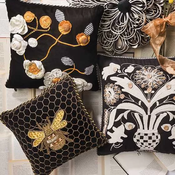 Cuscino Decorativo Regina delle Api - Stile Elegante Nero con Motivo Geometrico, Firmato MacKenzie-Childs (Offerta Limitata)