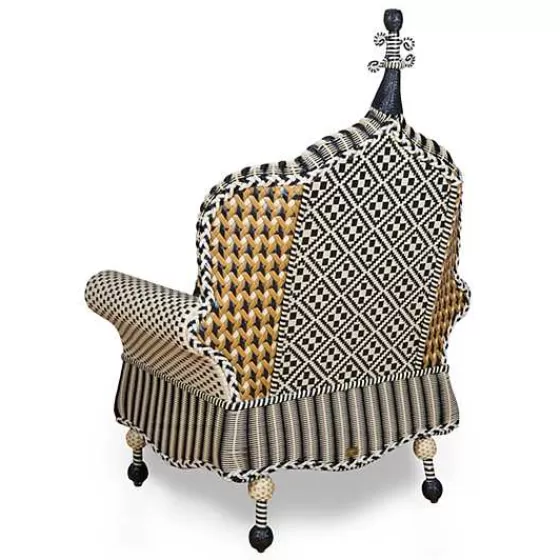 Sedia Queen Bee MacKenzie-Childs - Elegante Poltrona da Esterno per Giardino con Braccioli, Design Esclusivo dalla Nuova Collezione