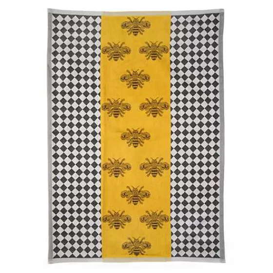 MacKenzie-Childs - Asciugapiatti Regina delle Api in Tela Artigianale Intrecciata - Edizione Limitata con Design Esclusivo