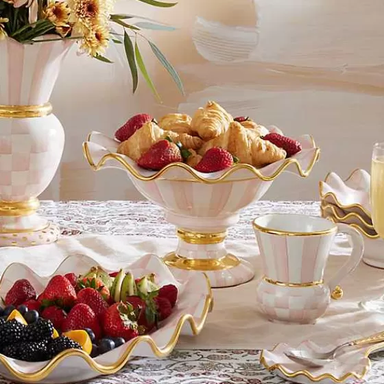 Vassoio Decorativo Quadretti Rosa - Ciotola in Ceramica by MacKenzie-Childs Boutique