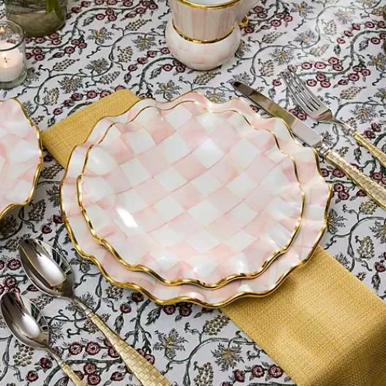 Piatti da Dolci in Ceramica Scanalata Rosy Check - Collezione Outlet MacKenzie-Childs