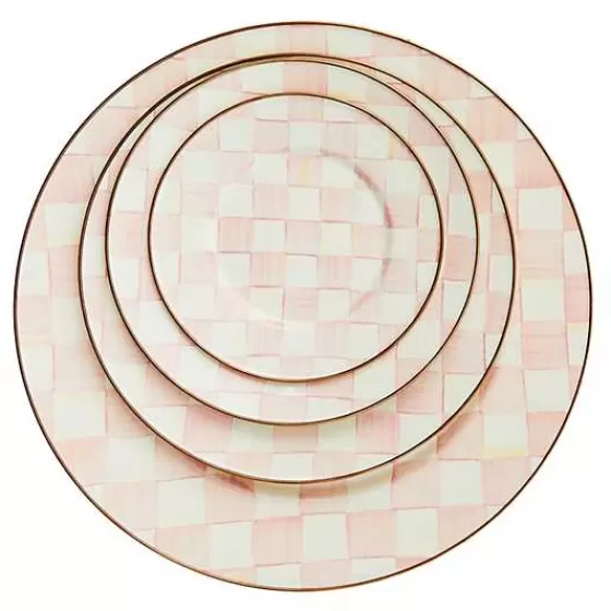 Piatto Decorato Rosy Check per Insalate e Dessert - Linea Esclusiva MacKenzie-Childs