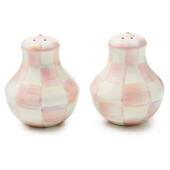 Saliera e Pepiera Rosé con Motivo Floreale - Collezione Esclusiva MacKenzie-Childs
