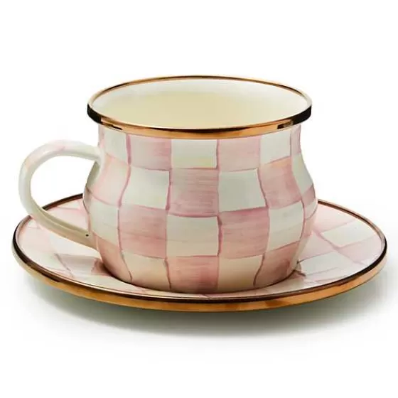 Tazza da Tè Vintage Rosy Check - Creazione Artigianale MacKenzie-Childs a Prezzo Accessibile