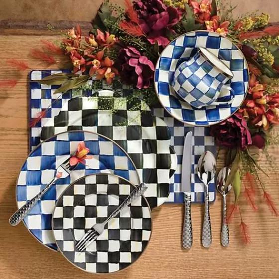 Set da 4 Eleganti Sottopentole in Tessuto con Fondo in Sughero - Design Scacchi Reali di MacKenzie-Childs