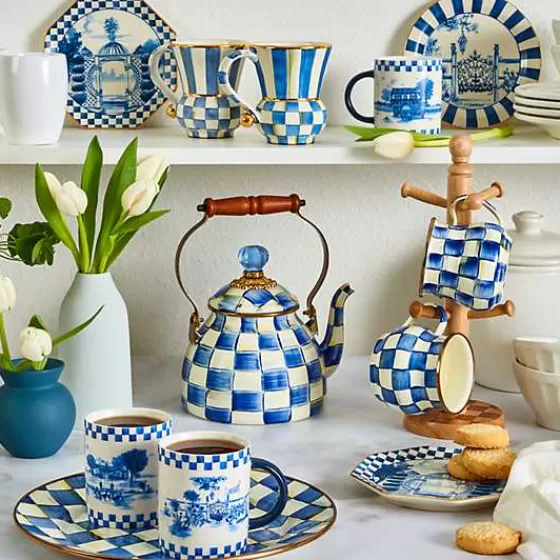 MacKenzie-Childs: Piatti da Pranzo Royal Check in Promozione - Eleganti Scodelle con Motivo Scacchiera Regina