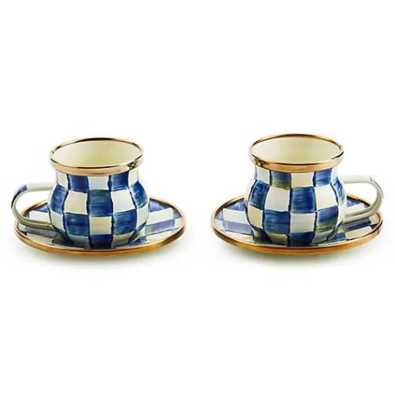 MacKenzie-Childs | Set Elegante Tazza e Piattino Espresso Royal Check – Design Termico per Bevande Calde